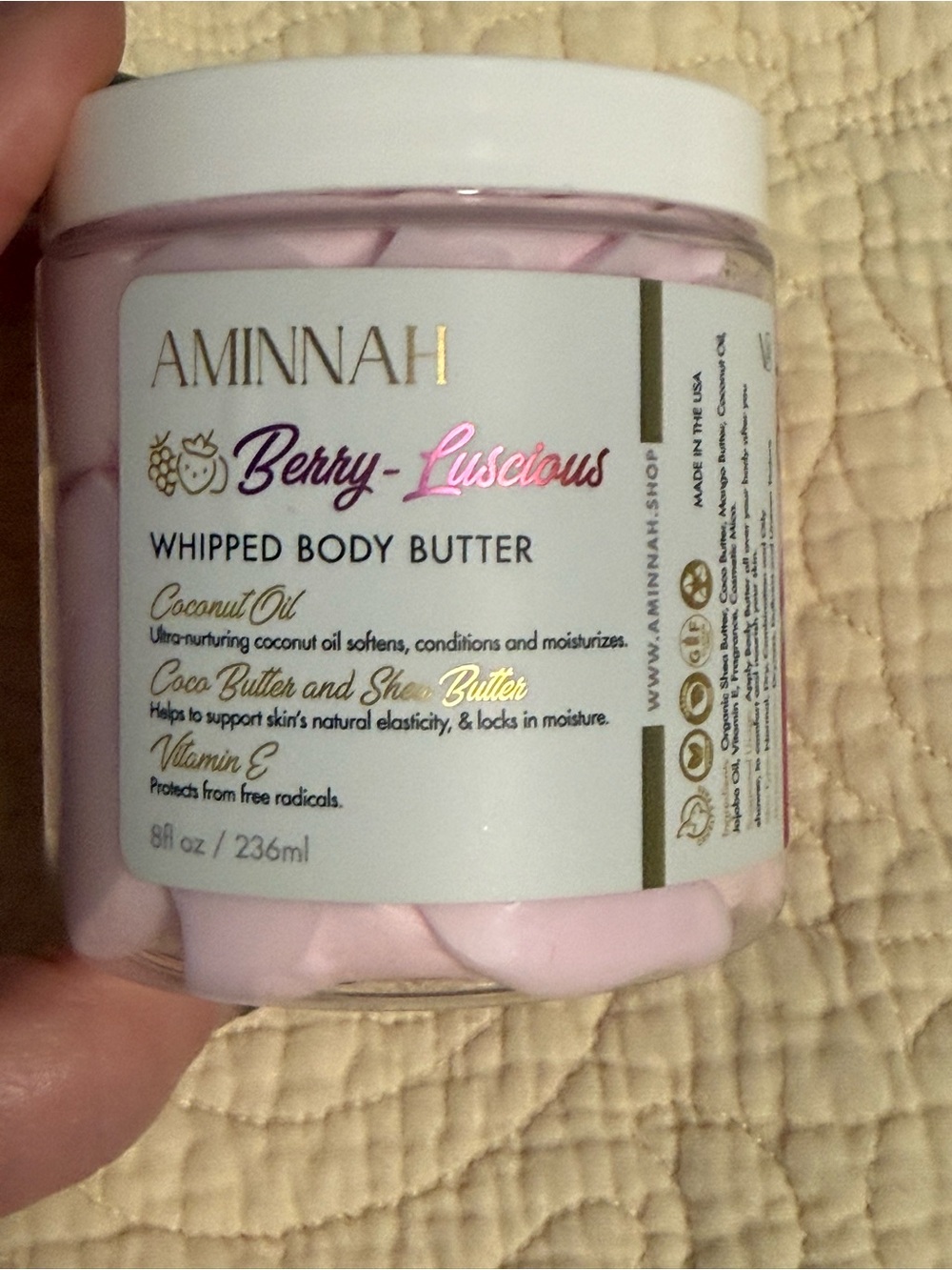 Aminnah “Berry-Luscious” NEW SCENT Whipped Body Butter!
